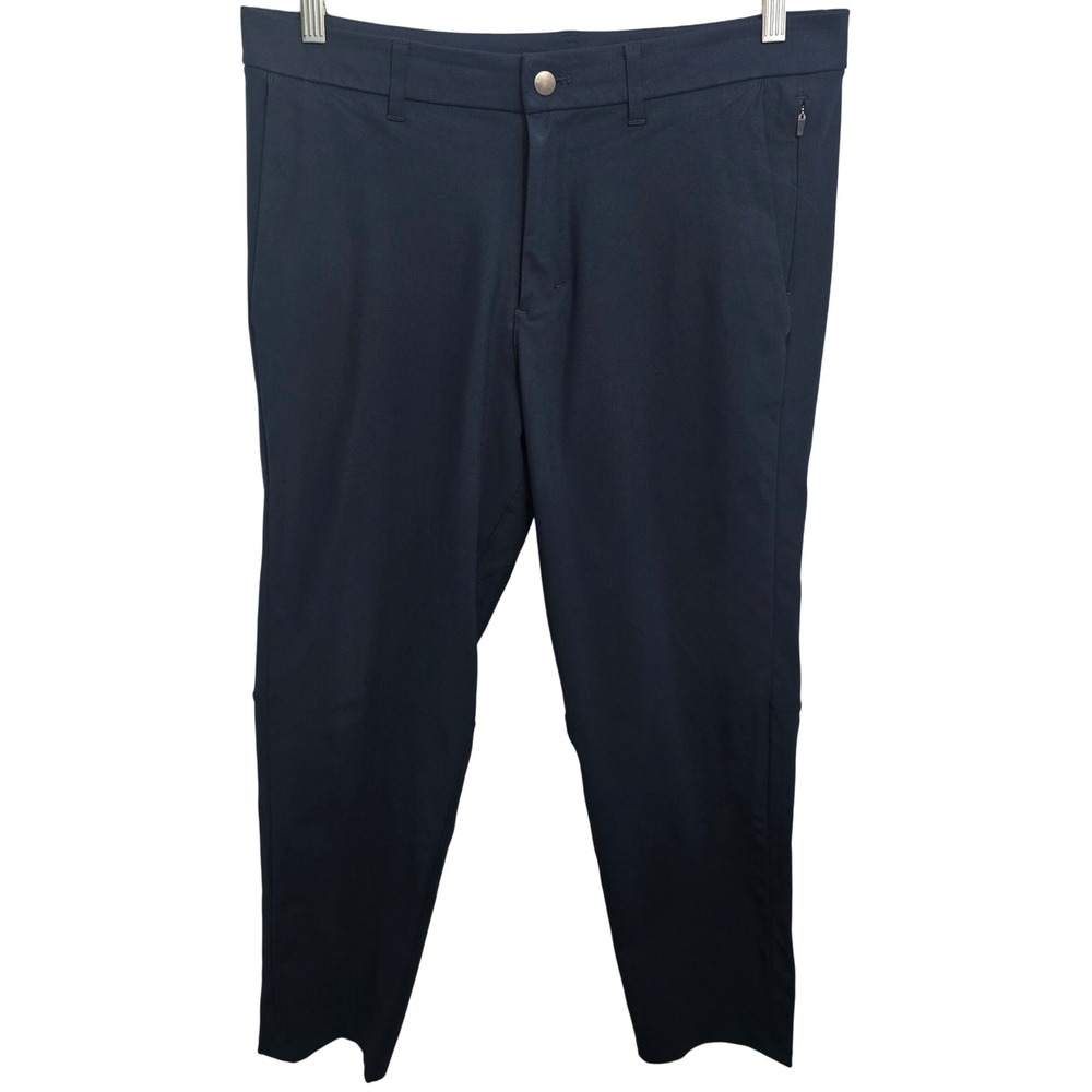 Lululemon Commission Pant Slim‎ Navy Blue Technical Chino Pants Mens 33x26